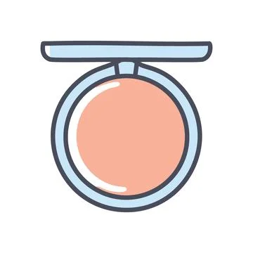 Compact mirror icon. Compact mirror icon, makeup tool with a lid for carryi.. Stock Illustration