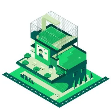 Compact-Modern Mall Stock Illustration