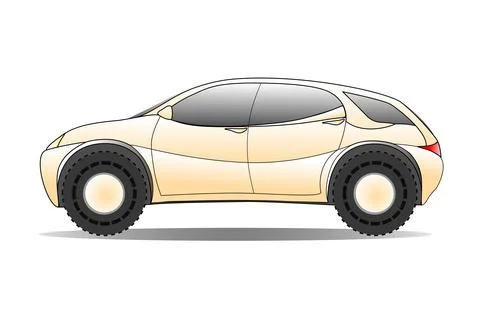 Compact Modern SUV 4x4  hot road free car isolated illustration Illustrazione stock