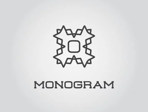 Compact Monogram Design Template with Letter Vector Illustration Premium Eleg Stock Illustration