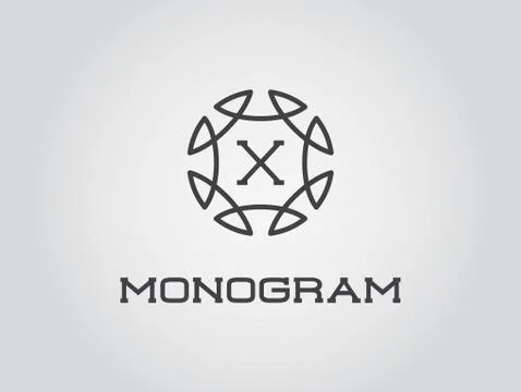 Compact Monogram Design Template with Letter Vector Illustration Premium Eleg 스톡 일러스트