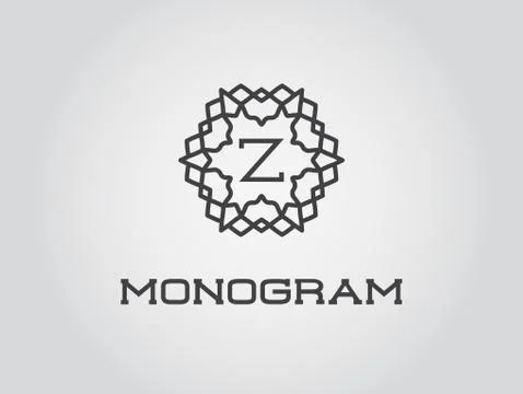 Compact Monogram Design Template with Letter Vector Illustration Premium Eleg 스톡 일러스트