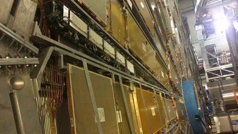 Compact Muon Solenoid, Large Hadron Collider, Equipment, CERN Switzerlan Sep2019 Stock Footage 121816971