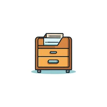Compact organizational unit displaying documents ideal for office decor pro.. Stock Illustration