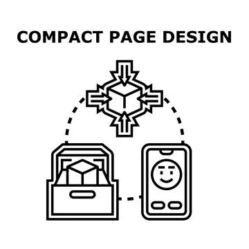 Compact page design concept for responsive web development Stock Illustration