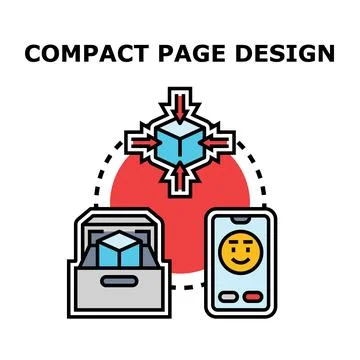 Compact page design concept for responsive web development Stock Illustration