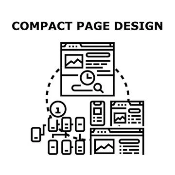 Compact page design optimizing user experience and development Stock Illustration