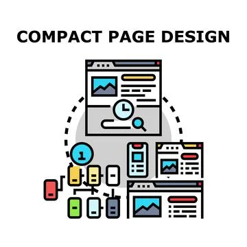 Compact page design optimizing user experience and development Stock Illustration