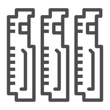 Compact PCB three part line icon, electronics concept, printed circuit board Stock Illustration
