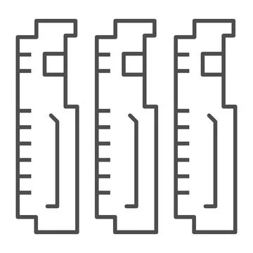 Compact PCB three part thin line icon, electronics concept, printed circuit Stockillustratie