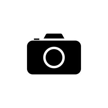 Compact Photo or Video Camera, DSLR Solid Flat Vector Icon Isolated on White  스톡 일러스트