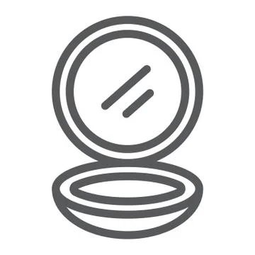 Compact powder line icon, makeup and cosmetic, skin powder sign, vector graphics Illustrazione stock