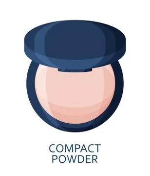 Compact powder. Make up background. Cosmetic icons collection Stock Illustration