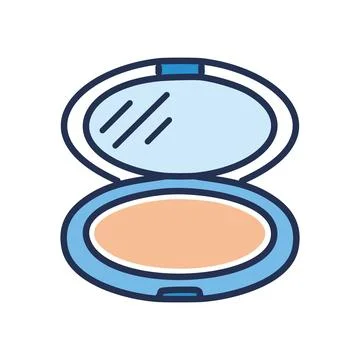 Compact powder makeup. Open compact powder with mirror, ready for applicati.. Stock Illustration