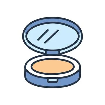 Compact powder makeup. Open makeup compact with a powder foundation and mir.. 스톡 일러스트