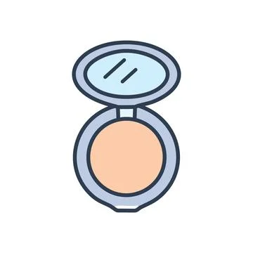 Compact powder makeup. Powder makeup in a compact with a mirror. Perfect fo.. Stock-Illustration