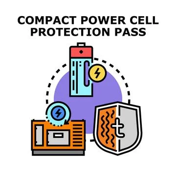 Compact power cell protection system concept passing Stock Illustration