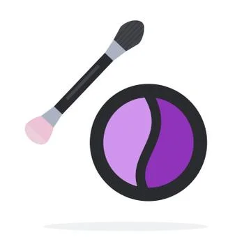 Compact Purple eye shadow vector flat material design isolated object on white Stock Illustration
