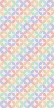 Compact rounded petal units interlock into a colorful repeating grid, bring.. Ilustración de archivo