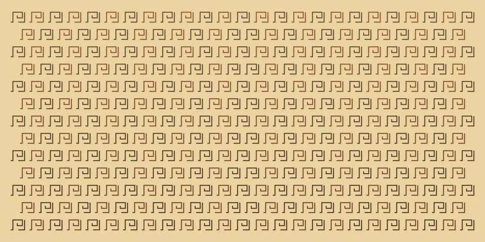 Compact rows of looping Greek key symbols create a rich allover texture in .. Stock Illustration