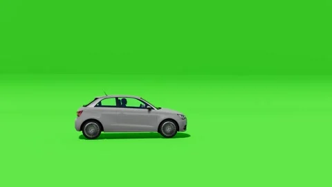 Compact Silver SUV on Green Screen Studio Stock Footage 312998341