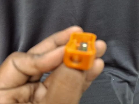 Compact single-hole pencil sharpener Foto stock