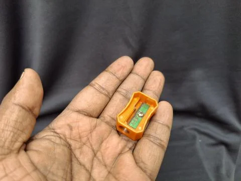 Compact single-hole pencil sharpener Stockfoto's