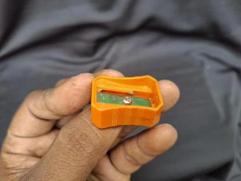 Compact single-hole pencil sharpener Stockfoto's