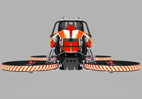 Compact single-seater quadrocopter for private use. Small urban vehicle with an Stock Illustration