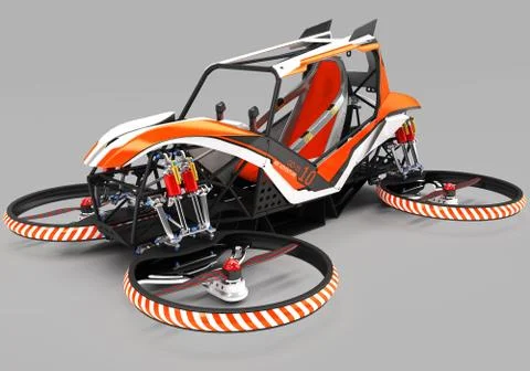 Compact single-seater quadrupter for private use. Small urban vehicle with an Stock Illustration