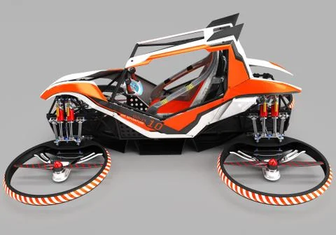 Compact single-seater quadrupter for private use. Small urban vehicle with an Stock Illustration