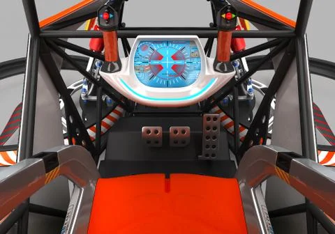 Compact single-seater quadrupter for private use. Small urban vehicle with an Stock Illustration