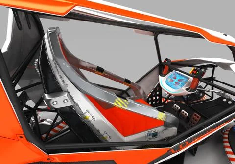 Compact single-seater quadrupter for private use. Small urban vehicle with an Stock Illustration