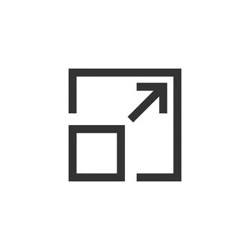 Compact size icon in flat style. Scale fit vector illustration on isolated ba Illustrazione stock