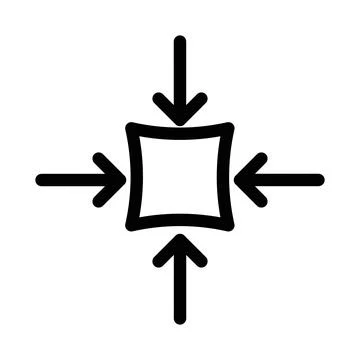 Compact size icon linear logo mark in black and white Illustrazione stock