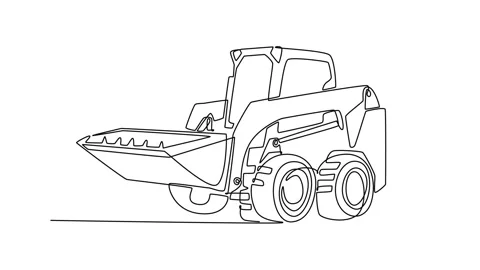 Compact skid steer loader, mechanical structure, front bucket Stock Footage 326297139