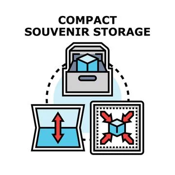 Compact souvenir storage and space optimization concept Stock Illustration