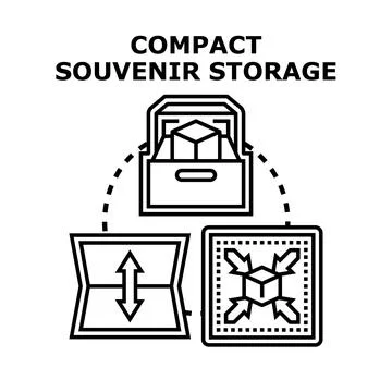 Compact souvenir storage and space optimization concept Stock Illustration