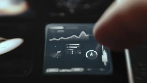 Compact Space Analytics Panel With Charts Stock Footage 340555727
