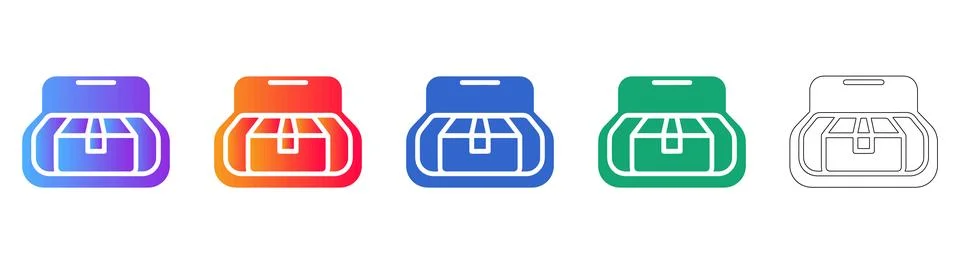 Compact Storage Box Icons for Logistics and Organization Stock Illustration