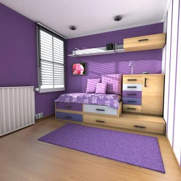 Compact Teenager Room 3D Model