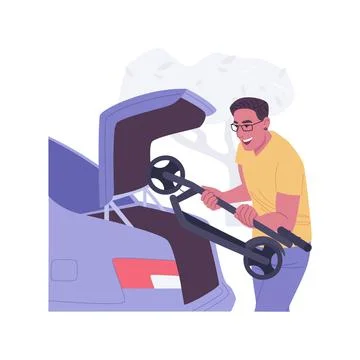 Compact vehicle solution isolated cartoon vector illustrations. Illustrazione stock