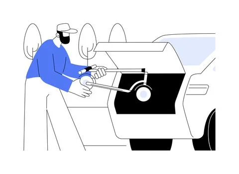 Compact vehicle solution isolated cartoon vector illustrations. Ilustración de archivo