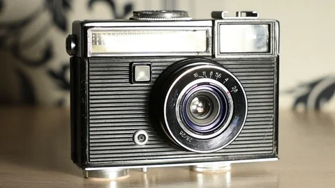 Compact vintage camera Stock Footage 121506375