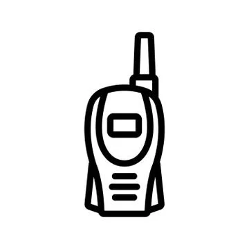Compact walkie-talkie icon vector outline illustration Illustrazione stock