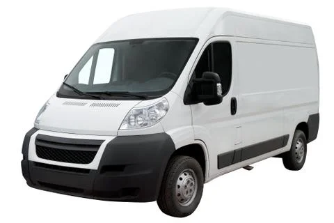 Compact white minivan. Stock Photos