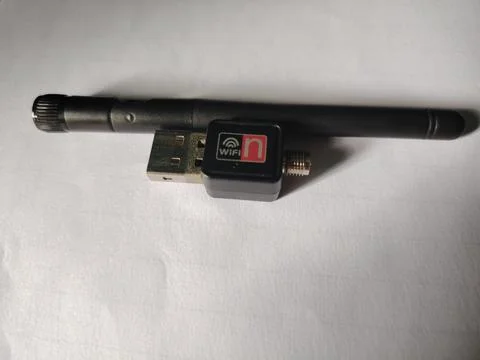 Compact wireless network adapter with external antenna and USB connector fo.. 写真素材