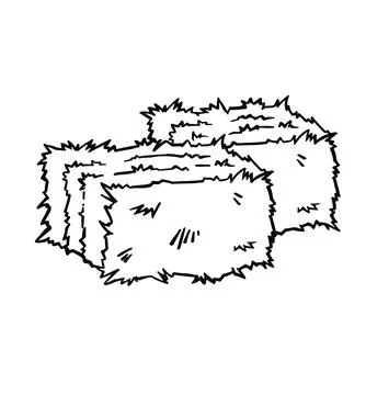 Compacted cubes with hay line symbol. vector illustration Stock Illustration