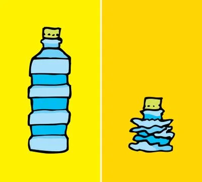 Compacted plastic bottle Stock Illustration
