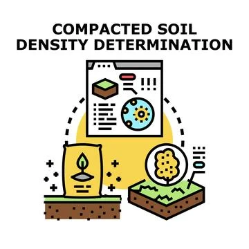Compacted soil density determination process illustration Stock Illustration